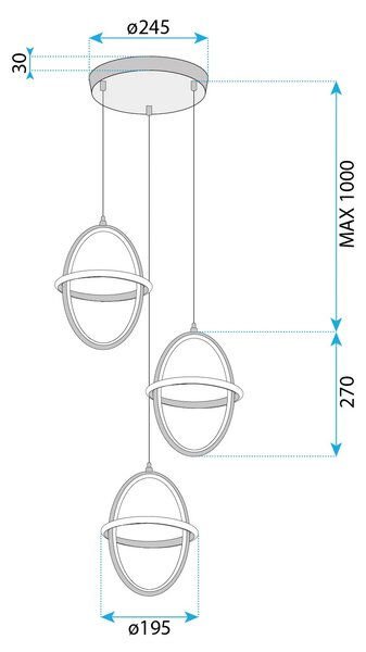 Φωτιστικό οροφής LED G064-3CPR Gold