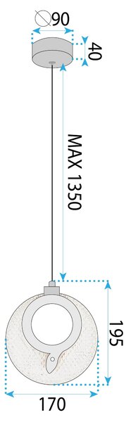 Κρυστάλλινο Κρεμαστό Φωτιστικό LHJ110-1CP LIGHT ROSE GOLD