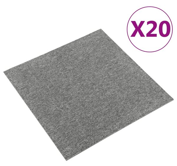 VidaXL Μοκέτα Πλακάκι 20 τεμ. Γκρι 5 μ² 50x50 εκ