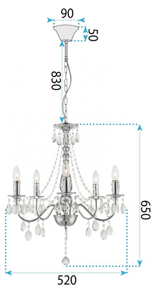 Λάμπα EBT014-5CP CHROME