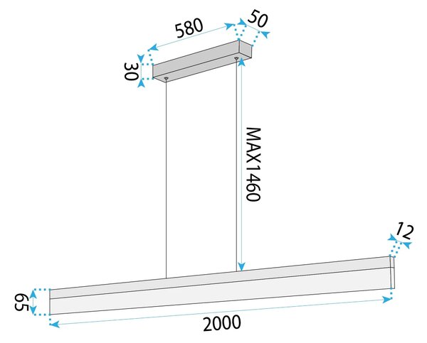Λάμπα LED APP1697-CP 200 cm Brush Gold