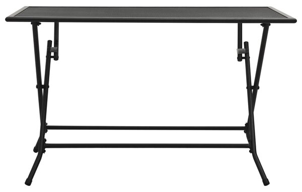 VidaXL Τραπέζι Πτυσσόμενο με Πλέγμα Ανθρακί 120 x 60 x 72 εκ. Ατσάλινο