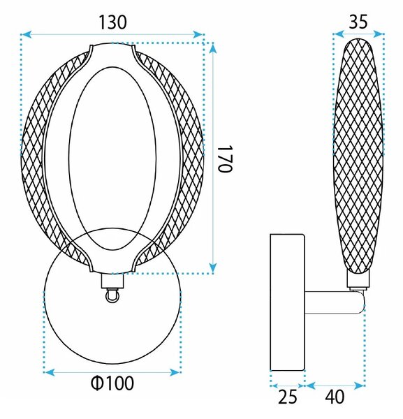 ΕΠΙΤΟΙΧΟ ΦΩΤΙΣΤΙΚΟ LED G174-W GOLD