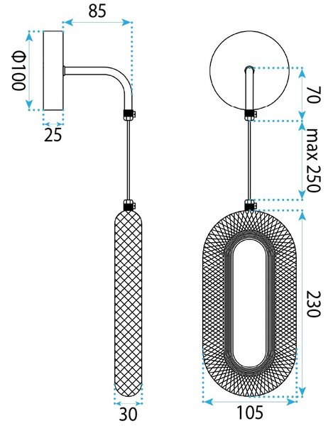 ΕΠΙΤΟΙΧΟ ΦΩΤΙΣΤΙΚΟ LED G172-W GOLD