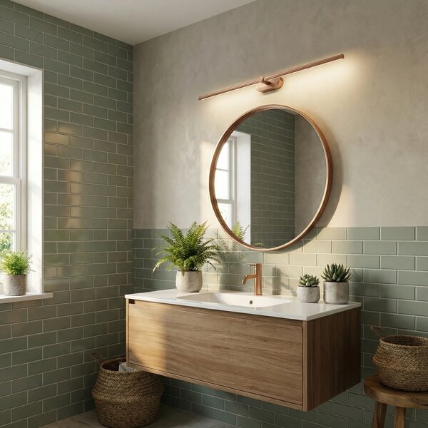 Επιτοίχο φωτιστικό μπάνιου LED APP1897-1W 80 cm BRUSH COPPER