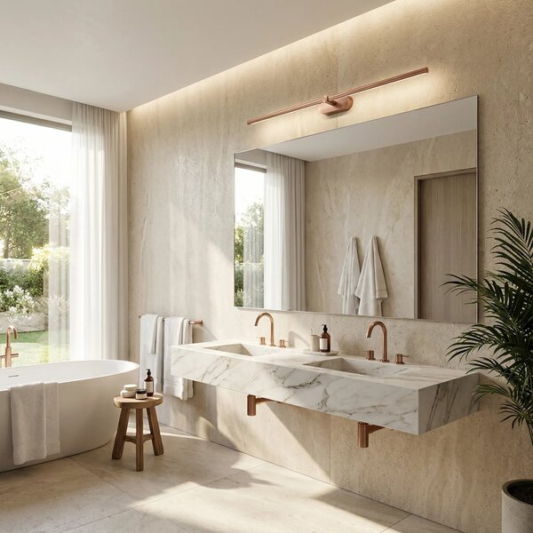 Επιτοίχο φωτιστικό μπάνιου LED APP1897-1W 80 cm BRUSH COPPER