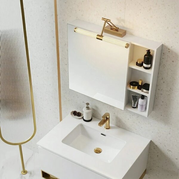 Επιτοίχο φωτιστικό μπάνιου LED APP1899-1W 40cm BRUSH GOLD