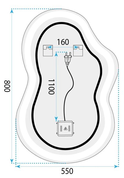 ΕΠΙΤΟΙΧΙΟΣ ΚΑΘΡΕΦΤΗΣ LED LED UNO 80x55 cm