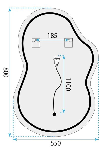 ΕΠΙΤΟΙΧΙΟΣ ΚΑΘΡΕΦΤΗΣ LED LED UNO 80x55 cm
