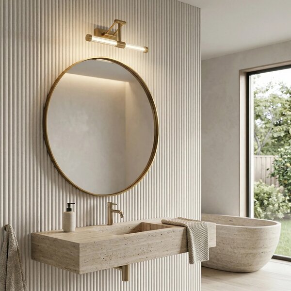 Επιτοίχο φωτιστικό μπάνιου LED APP1899-1W 40cm BRUSH GOLD