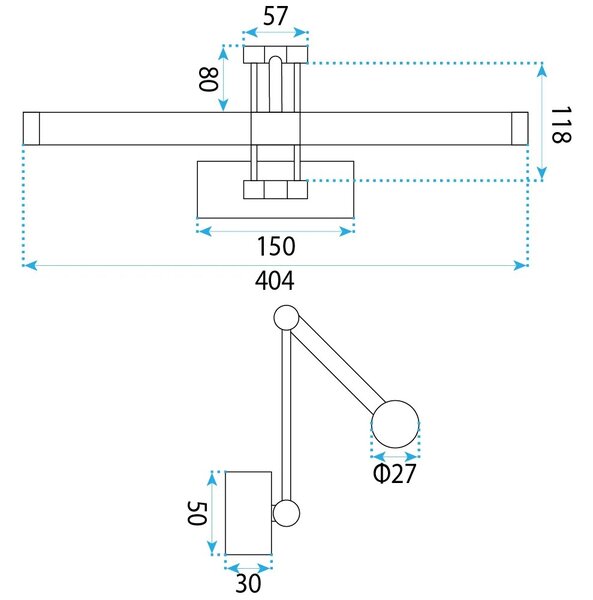 Επιτοίχο φωτιστικό μπάνιου LED APP1899-1W 40cm BRUSH GOLD