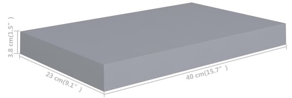 VidaXL Ράφι Τοίχου Γκρι 40x23x3,8 εκ. MDF