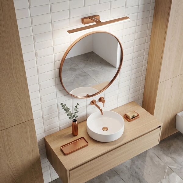 Επιτοίχο φωτιστικό μπάνιου LED APP1895-1W 40 cm BRUSH COPPER