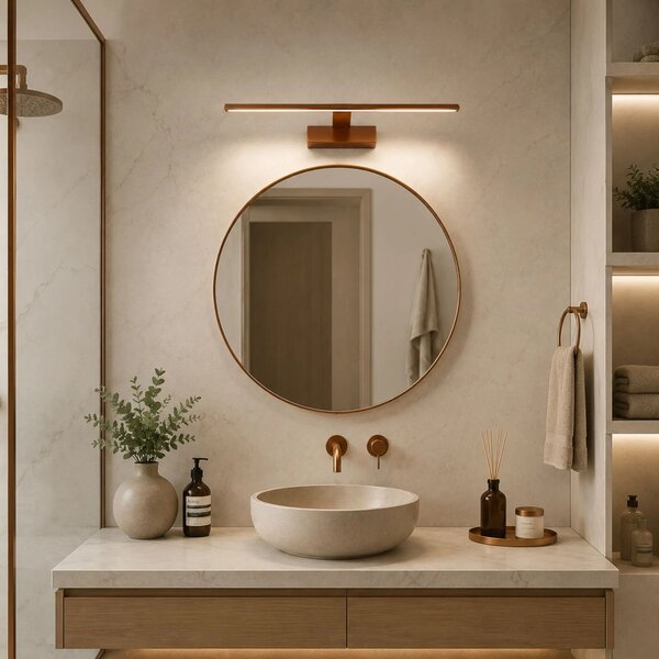 Επιτοίχο φωτιστικό μπάνιου LED APP1895-1W 40 cm BRUSH COPPER