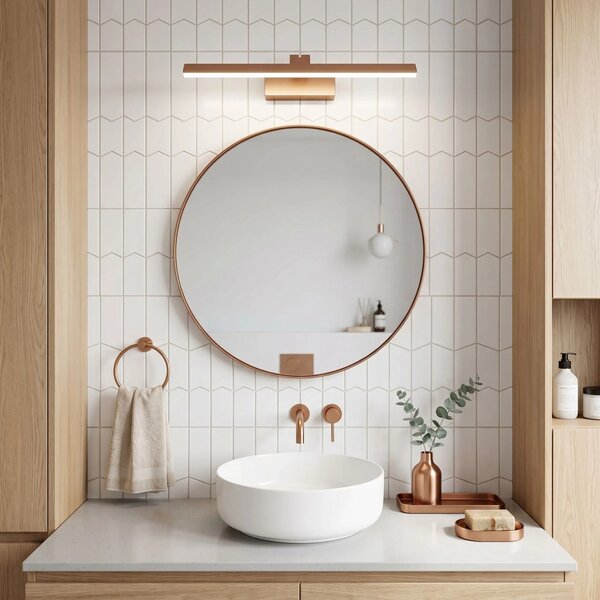 Επιτοίχο φωτιστικό μπάνιου LED APP1895-1W 40 cm BRUSH COPPER