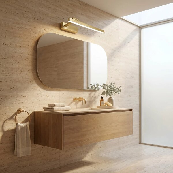 Επιτοίχο φωτιστικό μπάνιου LED SWE031-1W 40cm Brush Gold