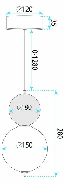 Κρεμαστό φωτιστικό οροφής LED LHJ115-1CP ματ χρυσό