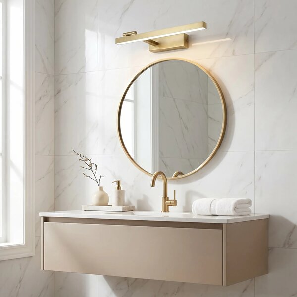 Επιτοίχο φωτιστικό μπάνιου LED SWE031-1W 40cm Brush Gold