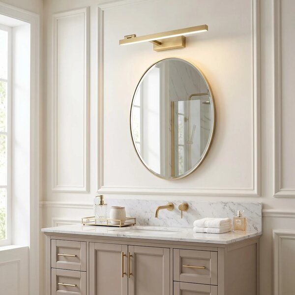 Επιτοίχο φωτιστικό μπάνιου LED SWE031-1W 40cm Brush Gold