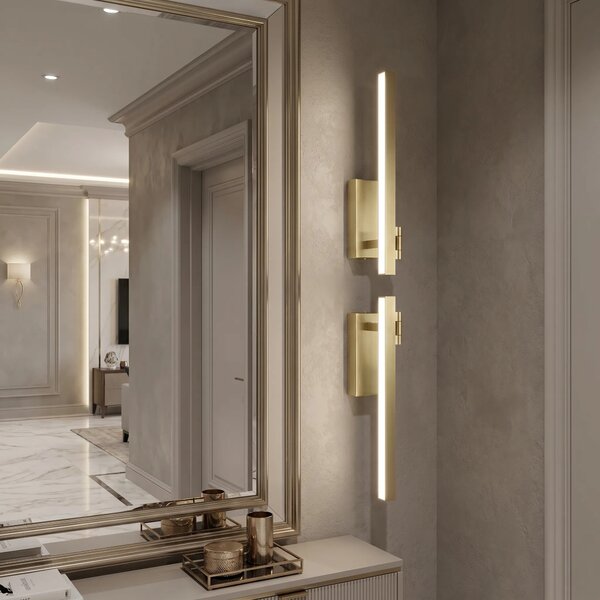 Επιτοίχο φωτιστικό μπάνιου LED SWE031-1W 40cm Brush Gold