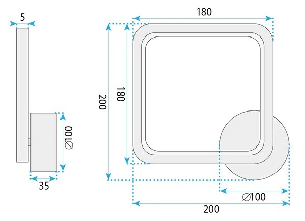 Φωτιστικό τοίχου LED LHJ125-W Χρώμιο