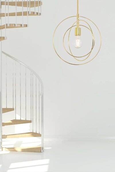 Μεταλλικό Δαχτυλίδι Φωτιστικό Οροφής APP286-1CP Gold