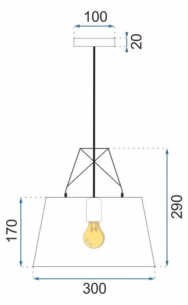 Wki E27. Długość kabla można dopasować odpowiednio do pomieszczenia lub aranżacji. Cechy produktu: kolor: brąz jedyny w swoim rodzaju design pasuje&nbsp