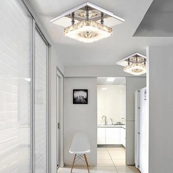Κρυστάλλινο τετράγωνο φωτιστικό οροφής Glamour Plafond 8W APP405-C APP406-C