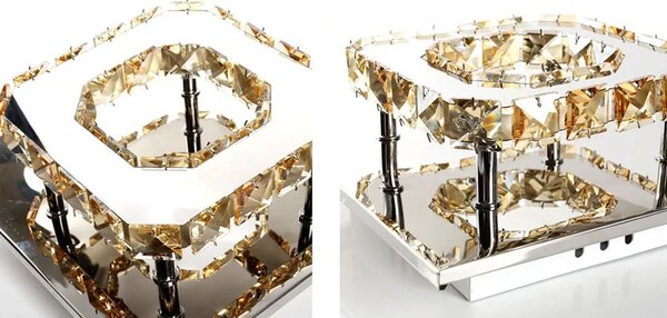 Κρυστάλλινο τετράγωνο φωτιστικό οροφής Glamour Plafond 8W APP405-C APP406-C