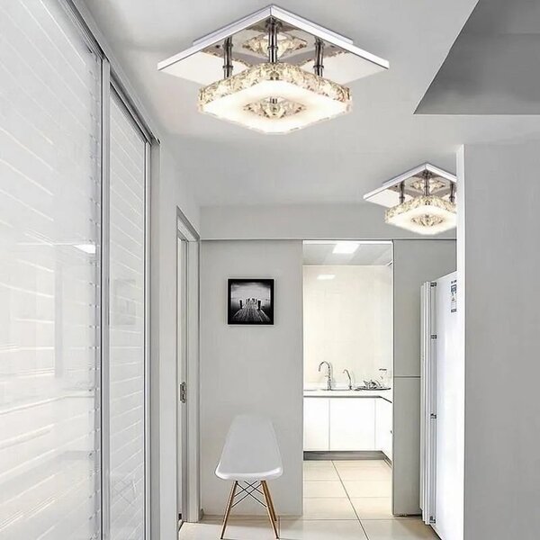 Κρυστάλλινο τετράγωνο φωτιστικό οροφής Glamour Plafond 8W APP405-C APP406-C