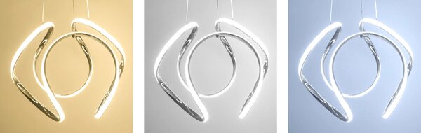 Μοντέρνο κρεμαστό φωτιστικό οροφής LED + APP385-CP CHROME REMOTE