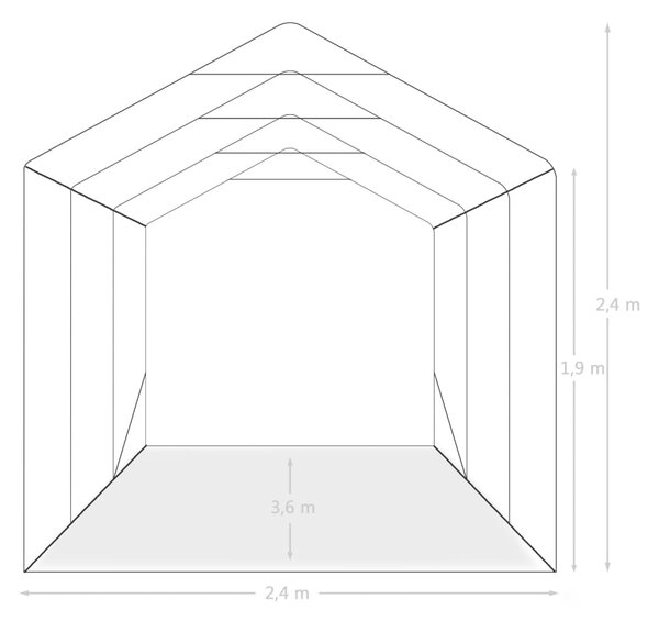 VidaXL Κιόσκι Γκαράζ Πράσινο 2,4 x 3,6 μ. από PVC