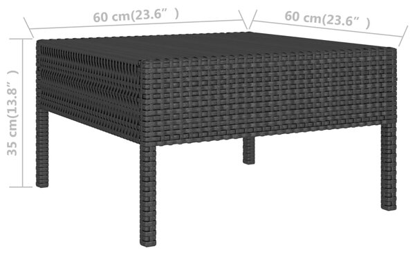 VidaXL Σαλόνι Κήπου 3 Τεμαχίων Μαύρο από Συνθετικό Ρατάν με Μαξιλάρια