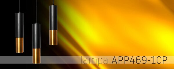APP469-1CP Μεταλλικό Κρεμαστό Φωτιστικό Οροφής, Μαύρο