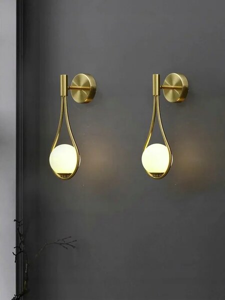 Επιτοίχιο φωτιστικό Glass Ball APP603-1W Gold
