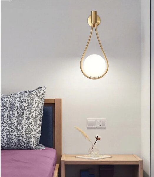 Επιτοίχιο φωτιστικό Glass Ball APP603-1W Gold