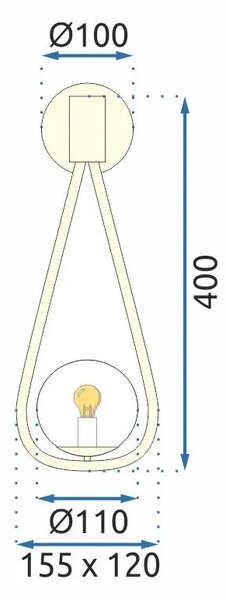 Επιτοίχιο φωτιστικό Glass Ball APP603-1W Gold