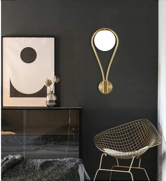 Επιτοίχιο φωτιστικό Glass Ball APP603-1W Gold