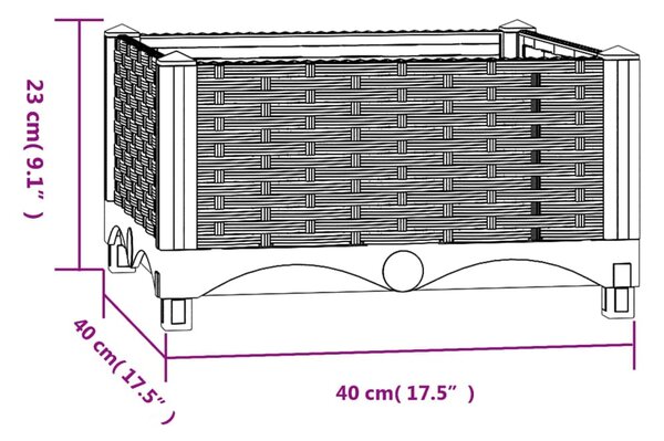 VidaXL Ζαρντινιέρα 40 x 40 x 23 εκ. από Πολυπροπυλένιο