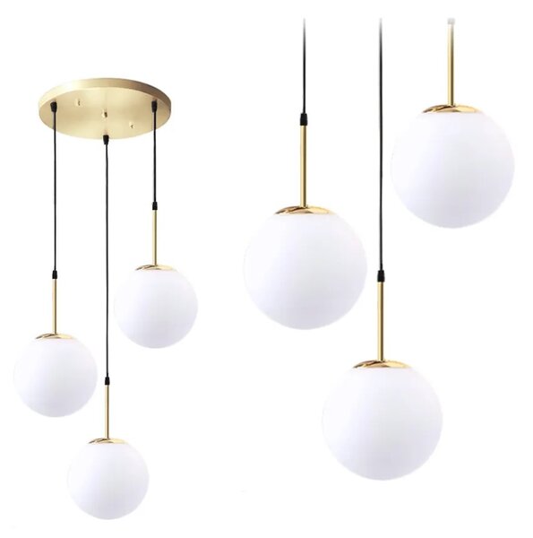 Κρεμαστό φωτιστικό Milk Glass Ball APP656-3CPR Gold