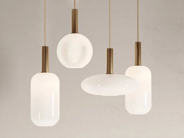 Κρεμαστό φωτιστικό Milk Glass Tube APP667-1CP Gold