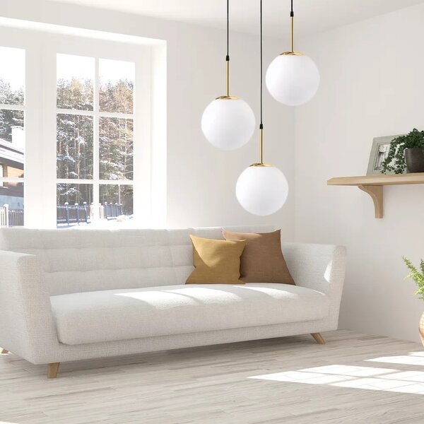 Κρεμαστό φωτιστικό Milk Glass Ball APP656-3CPR Gold