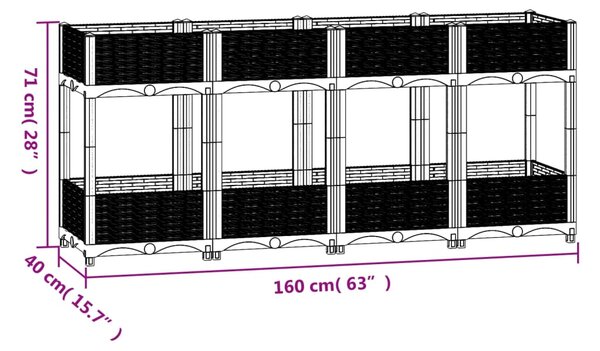 VidaXL Ζαρντινιέρα 160 x 40 x 71 εκ. από Πολυπροπυλένιο