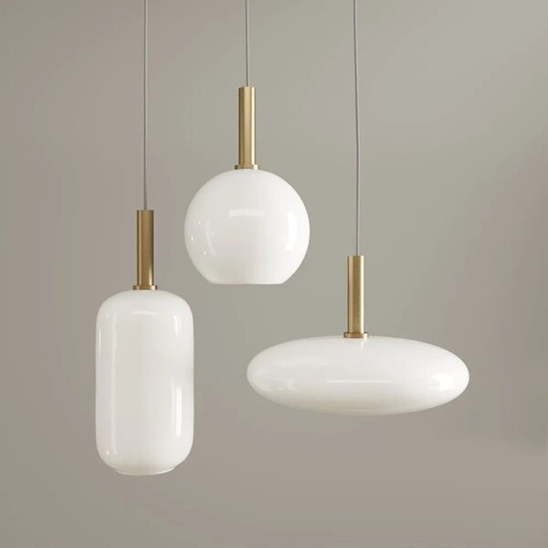 Κρεμαστό φωτιστικό Milk Glass Tube APP667-1CP Gold