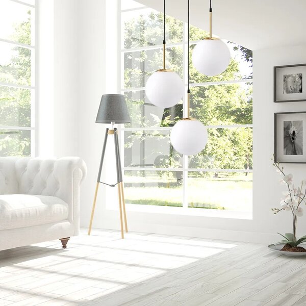 Κρεμαστό φωτιστικό Milk Glass Ball APP656-3CPR Gold