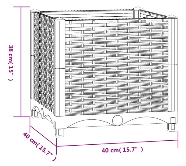 VidaXL Ζαρντινιέρα 40 x 40 x 38 εκ. από Πολυπροπυλένιο