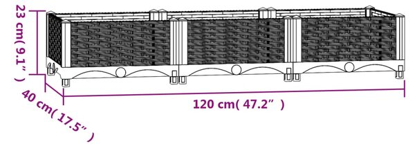 VidaXL Ζαρντινιέρα 120 x 40 x 23 εκ. από Πολυπροπυλένιο