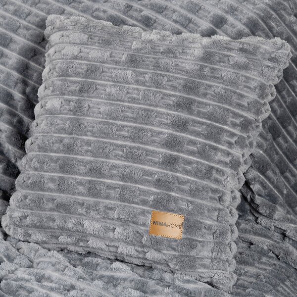 Διακοσμητική Μαξιλαροθήκη Fleece (45x45) Nima Savara D.Grey