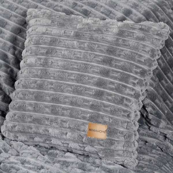 Διακοσμητική Μαξιλαροθήκη Fleece (45x45) Nima Savara D.Grey
