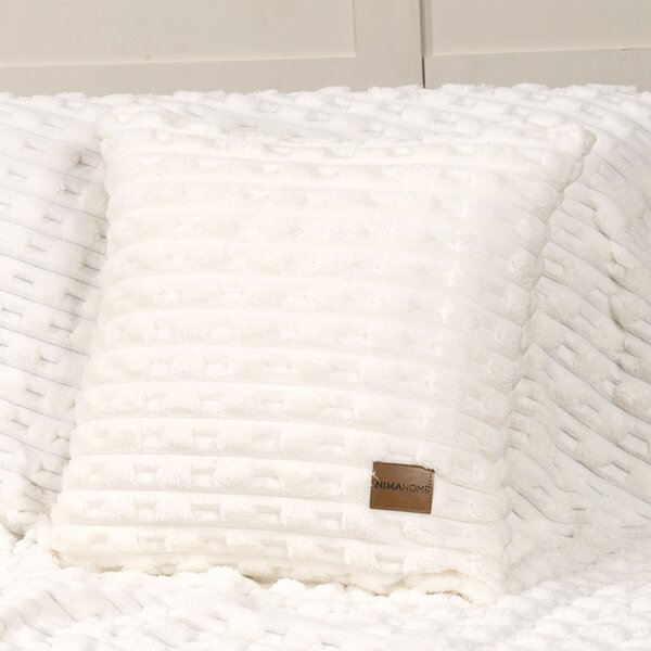 Διακοσμητική Μαξιλαροθήκη Fleece (45x45) Nima Savara Ivory